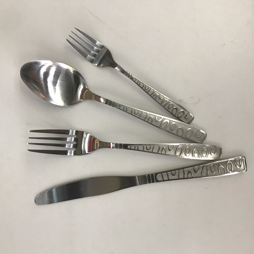 410 Stainless Steel Material Western Tableware Square Toe Sandblasting Series F Table Knife Spork Tea Spork 410 Stainless Steel Material Western Tableware Square Toe Sandblasting Series F Table Knife Spork Tea Spork