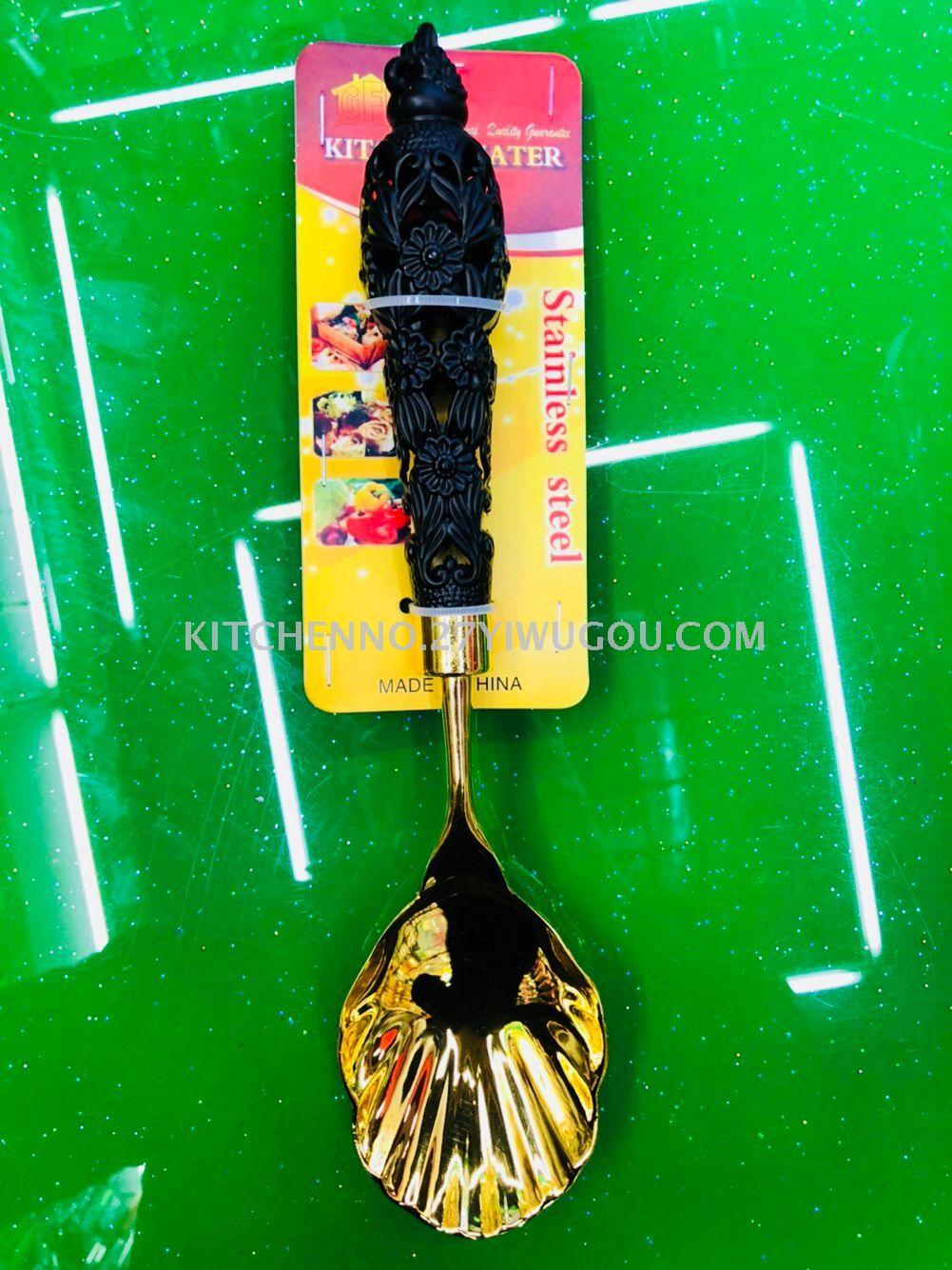 Gold-plated silver-zinc alloy communal tableware dividing spoon shell spoon table knife cake fork salad fork