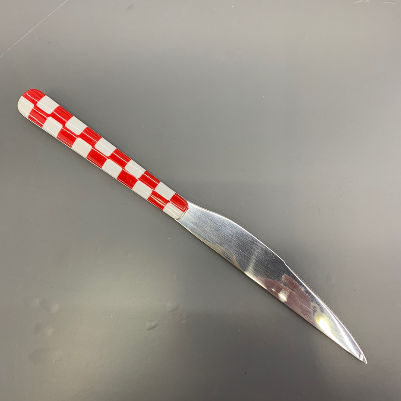Kitchen Supplies Plaid Handle Stainless Steel Tableware Large Spoon Large Fork Small Spoon Small Fork Table Knife Etc.