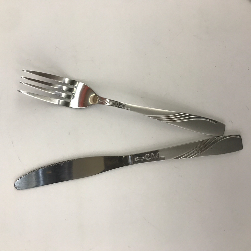 410 Stainless Steel Material Western Tableware Square Toe Sand Blasting Series N Table Knife Spork Tea Spork 410 Stainless Steel Material Western Tableware Square Toe Sand Blasting Series N Table Knife Spork Tea Spork