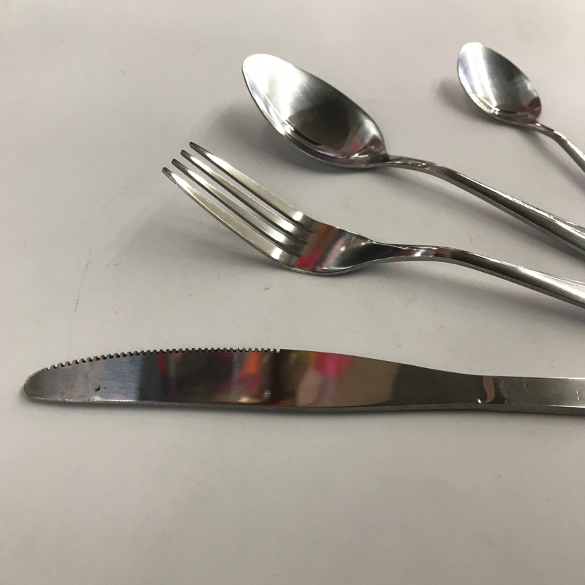 410 Stainless Steel Material Western Tableware Square Toe Sand Blasting Series M Table Knife Spork Tea Spork 410 Stainless Steel Material Western Tableware Square Toe Sand Blasting Series M Table Knife Spork Tea Spork