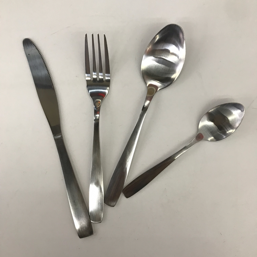 410 Stainless Steel Material Western Tableware Square Toe Sand Blasting Series M Table Knife Spork Tea Spork 410 Stainless Steel Material Western Tableware Square Toe Sand Blasting Series M Table Knife Spork Tea Spork