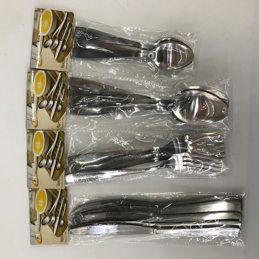 410 Stainless Steel Material Western Tableware Square Toe Sand Blasting Series M Table Knife Spork Tea Spork 410 Stainless Steel Material Western Tableware Square Toe Sand Blasting Series M Table Knife Spork Tea Spork
