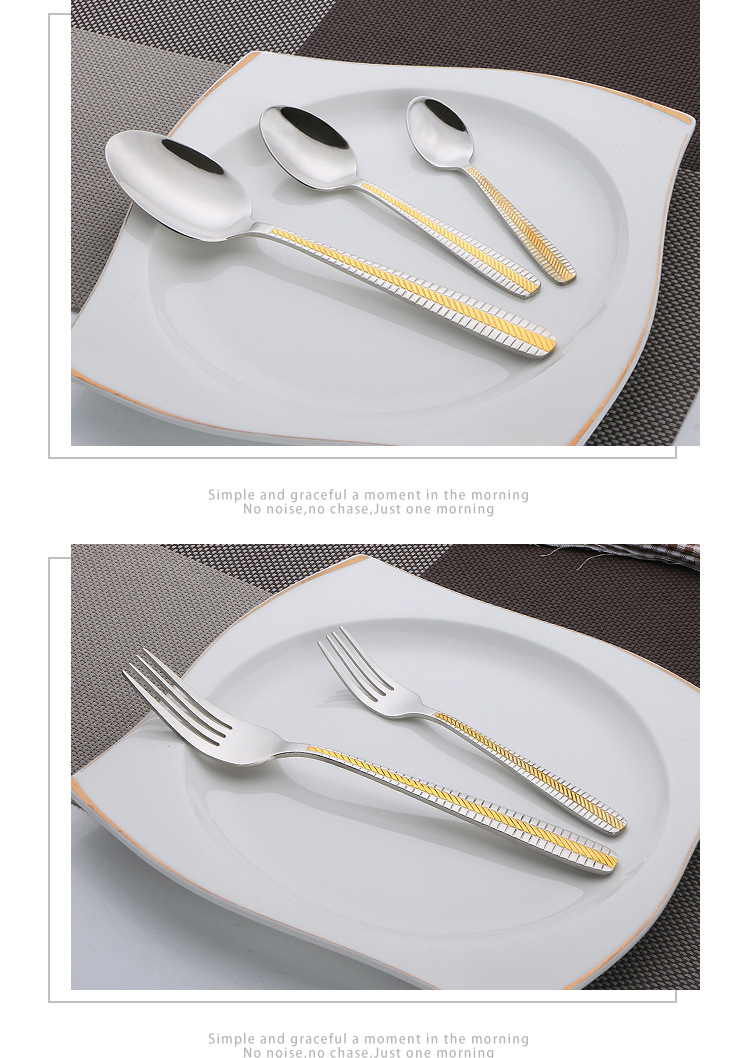Factory Direct Sales Stainless Steel Western Tableware Knife, Fork and Spoon Table Knife Tea Spoon Coffee Spoon Non-Magnetic 4 PCs Set Gift Factory Direct Sales Stainless Steel Western Tableware Knife, Fork and Spoon Table Knife Tea Spoon Coffee Spoon Non-Magnetic 4 PCs Set Gift