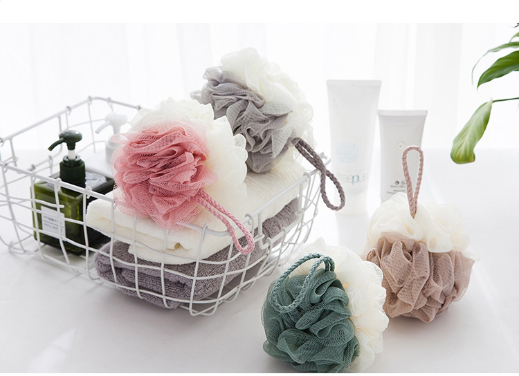 Two-Color Large Bath Ball Mesh Sponge Shower Net Ball Back Rubbing Bath Flower Color Matching Home Bath Loofah Bath Ball Shower Ball Bath Ball Wholesale Two-Color Large Bath Ball Mesh Sponge Shower Net Ball Back Rubbing Bath Flower Color Matching Home Bath Loofah Bath Ball Shower Ball Bath Ball Wholesale
