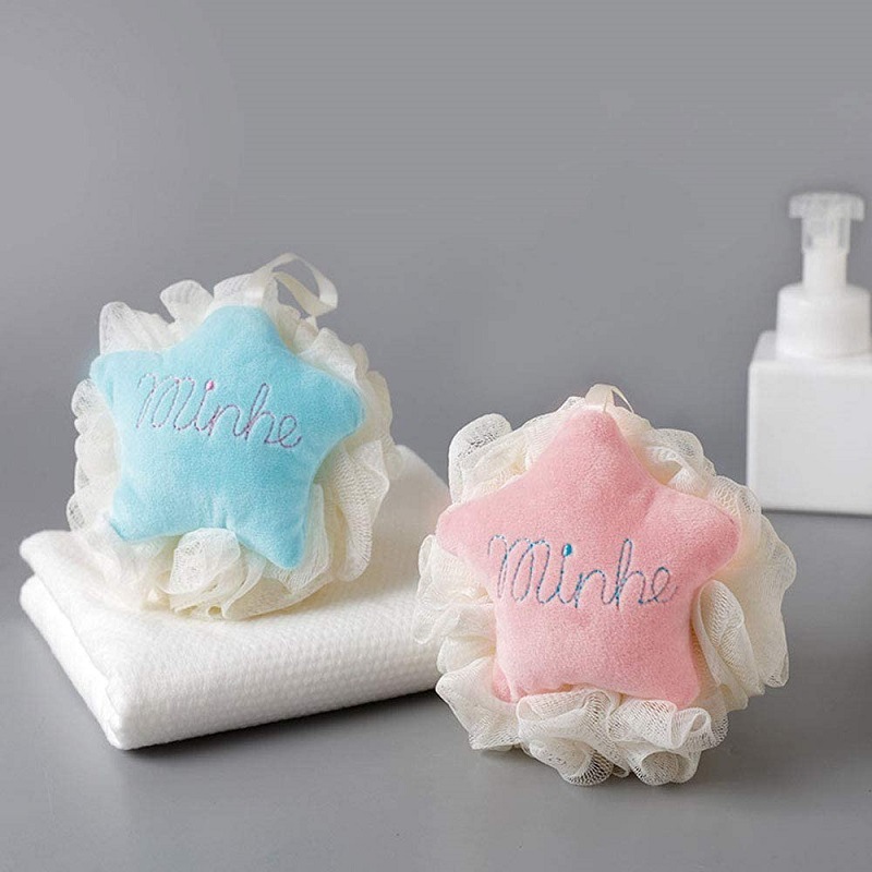 Junmei Cartoon Star-Shaped Bath Ball Cute Children Adult Bath Bath Bath Supplies PE Foaming Bath Mesh Sponge