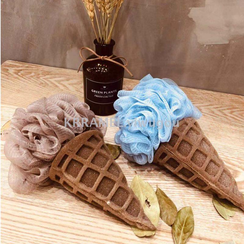 A sponge ice cream ice cream fashion bath flower bath ball bath towel bar bubble bath ball bath flower