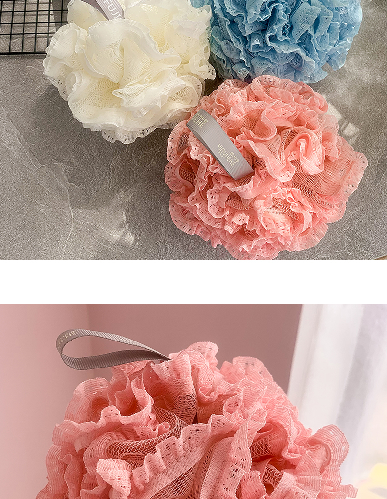 Loofah Mesh Sponge Lace Non-Scattered High-End Bath Foaming Dual-Use Bath Supplies Princess Style Bath Ball Loofah Mesh Sponge Lace Non-Scattered High-End Bath Foaming Dual-Use Bath Supplies Princess Style Bath Ball
