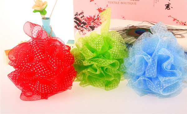 Qing Zhi Korean Style Lace Mesh Sponge Large White Dot Lace Mesh Sponge Bath Ball Custom Mixed Batch