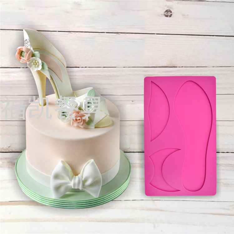 Silicone Lace Simulation High Heels Fondant Cake Mold Silicone Cake Lace Mold Baking Mold