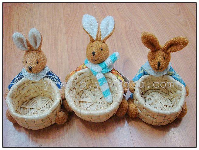 Manufacturers selling Easter egg Bunny storage basket can be mounted straw storage baskets storage baskets