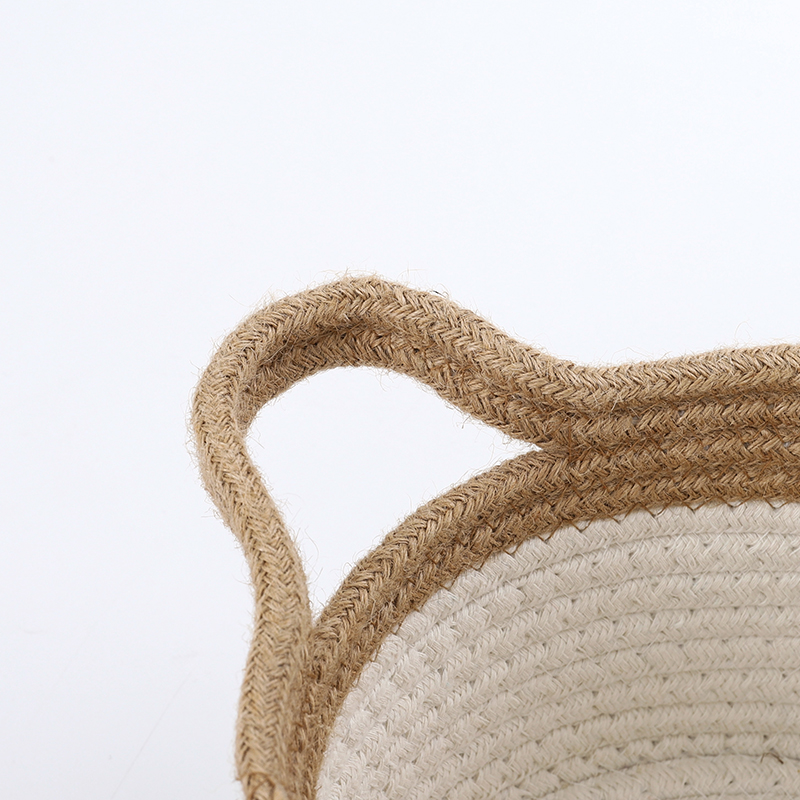 Household Cotton Rope Storage Baskets Woven Basket Clutter Organizing Box Remote Control Snack Desktop Storage Basket Socks Basket Frame