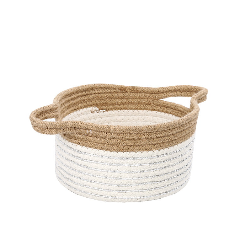 Household Cotton Rope Storage Baskets Woven Basket Clutter Organizing Box Remote Control Snack Desktop Storage Basket Socks Basket Frame