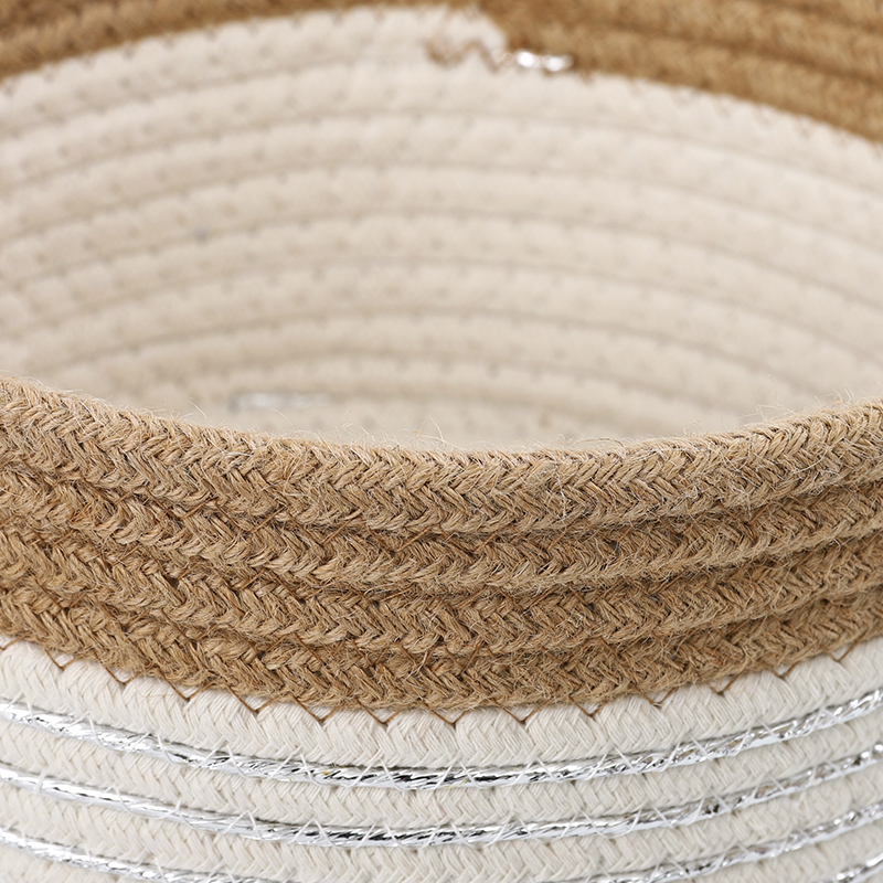 Household Cotton Rope Storage Baskets Woven Basket Clutter Organizing Box Remote Control Snack Desktop Storage Basket Socks Basket Frame