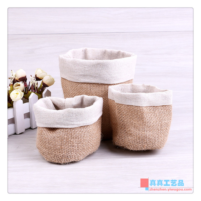 Simple cotton linen fabric small storage box Toys Storage Basket Desktop Sundries snacks finishing Storage baskets