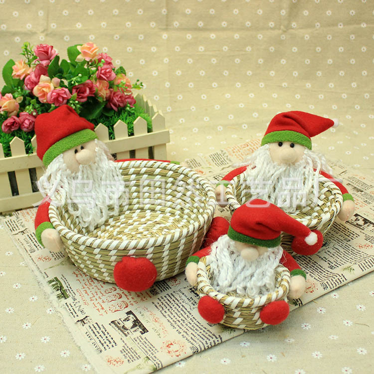 Santa Claus desktop creative handmade candy straw storage baskets baskets storage baskets