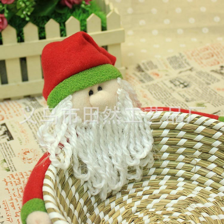 Santa Claus desktop creative handmade candy straw storage baskets baskets storage baskets
