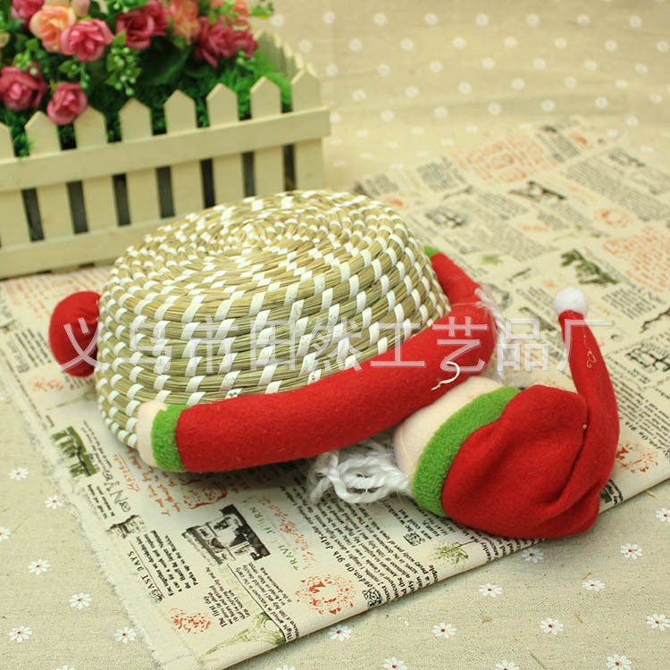 Santa Claus desktop creative handmade candy straw storage baskets baskets storage baskets