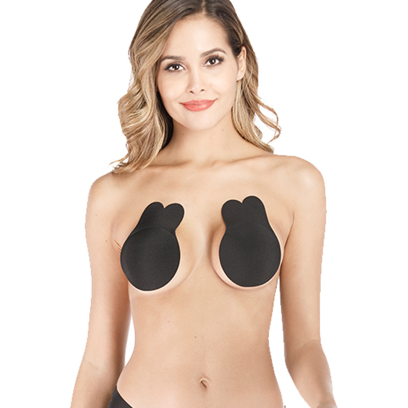 Cross-Border New Arrival Lace Lift Breast Breathable Breast Pad Lifting Rabbit Ears Nudebra Silicone Invisible Nude Bra