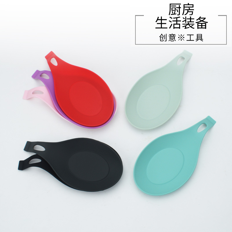 Factory Direct Sales Large Silicone Spoon Pad Soup Spoon Holder Silicone Spoon Holder