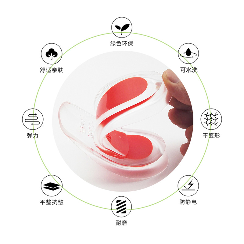 Heel Pad Silicone Heel Pad Transparent Sports Shock Absorption Inner Heightening Shoe Pad U-Shaped Heel Cushion Pad Pu Half Size Heel Pad