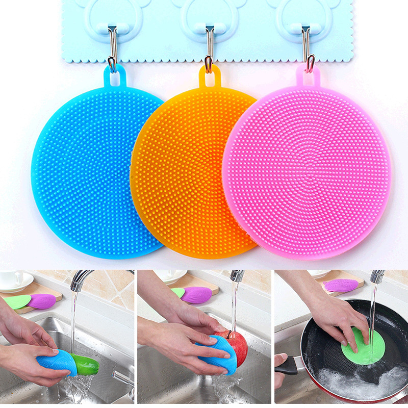 Multifunctional Silicon Dishwashing Brush Oil-Free Silicone Rag Fabulous Pot Cleaning Tool Washing Pot Scouring Pad Decontamination Brush T