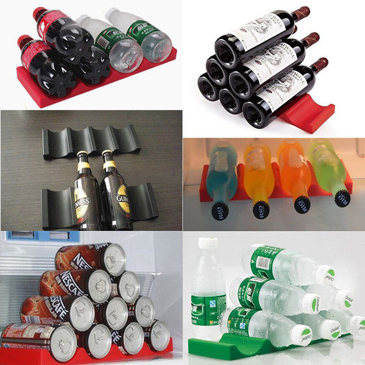 Creative Silicone Beer Bottle Pad Beer Tray Refrigerator Drink Beer Horizontal Silica Gel Pad Storage Pad Stacker