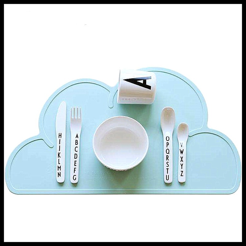 Children&#039;s Placemat Silicone Cloud Heat Proof Mat Creative Coaster Pet NonSlip LeakProof Pad AntiScalding Table Mat