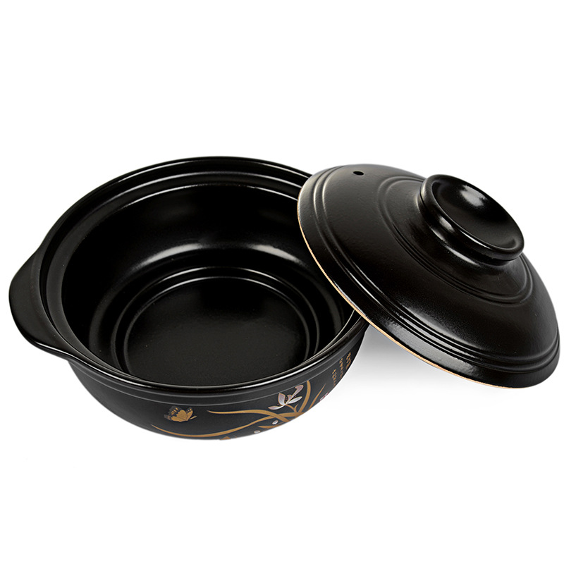 Huaxia Earthenware Pot Casserole Ceramic Open Fire Induction Cooker Household Large Flat High Temperature Non-Stick Stew Soup Thermal Pot