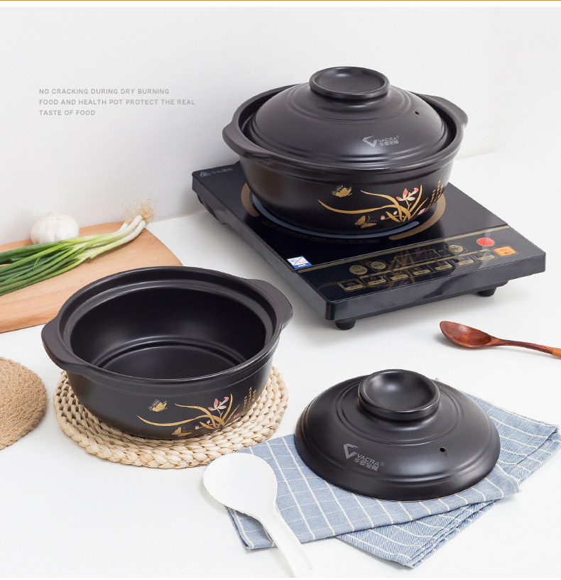 Huaxia Earthenware Pot Casserole Ceramic Open Fire Induction Cooker Household Large Flat High Temperature Non-Stick Stew Soup Thermal Pot Huaxia Earthenware Pot Casserole Ceramic Open Fire Induction Cooker Household Large Flat High Temperature Non-Stick Stew Soup Thermal Pot