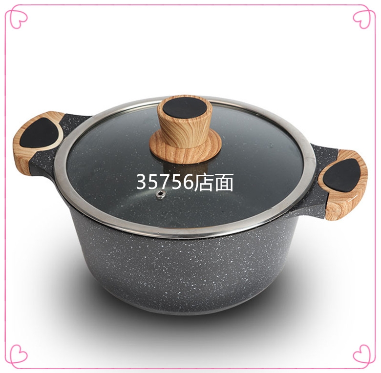 Spot Supply Korean Maite Stone Non-Stick Pot Soup Pot Braised Pot Induction Cooker Open Fire General 28cm