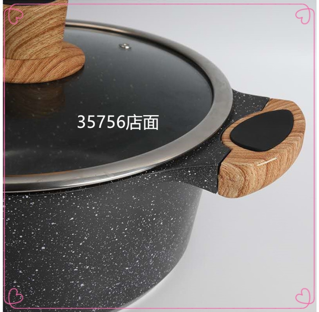 Spot Supply Korean Maite Stone Non-Stick Pot Soup Pot Braised Pot Induction Cooker Open Fire General 28cm