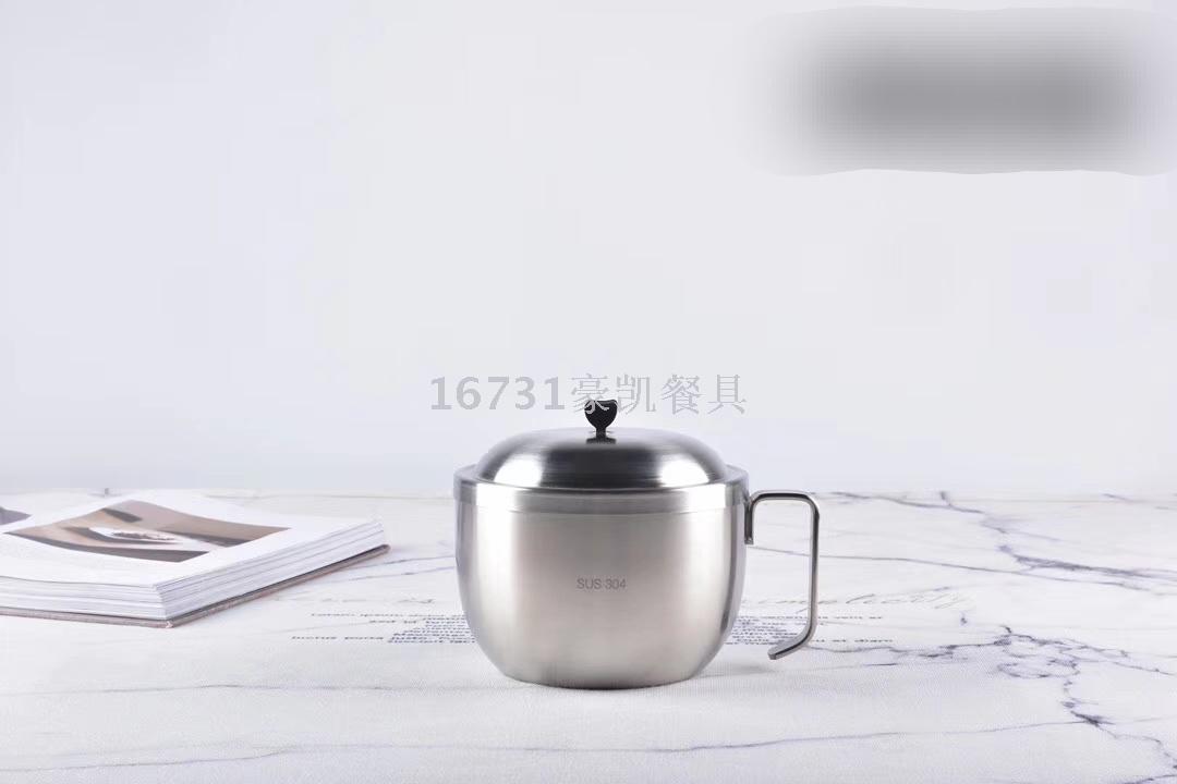 304 Stainless Steel Double-Layer Insulated Fast Food Cup Compartment Fast Food Bowl