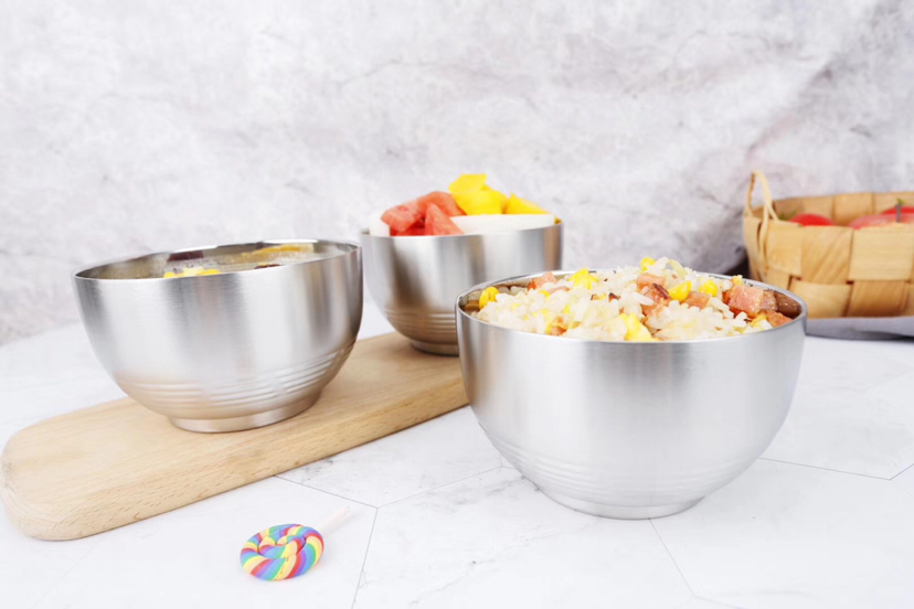 Kitchen Supplies 304 Double Layer Insulation Bowl Student Heat Insulation Soup Bowl Kitchen Supplies 304 Double Layer Insulation Bowl Student Heat Insulation Soup Bowl