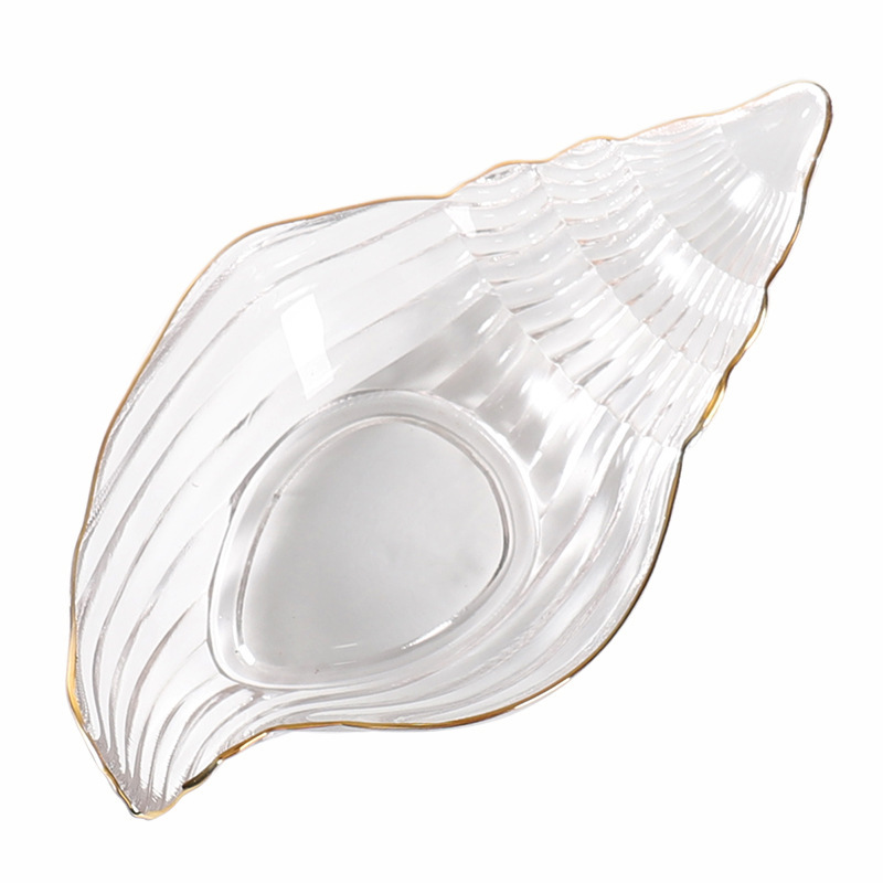 INS Nordic Creative Plate Dish Household European Style Tableware Fruit Salad Dessert Bowl Marine Scallop Glass Plate
