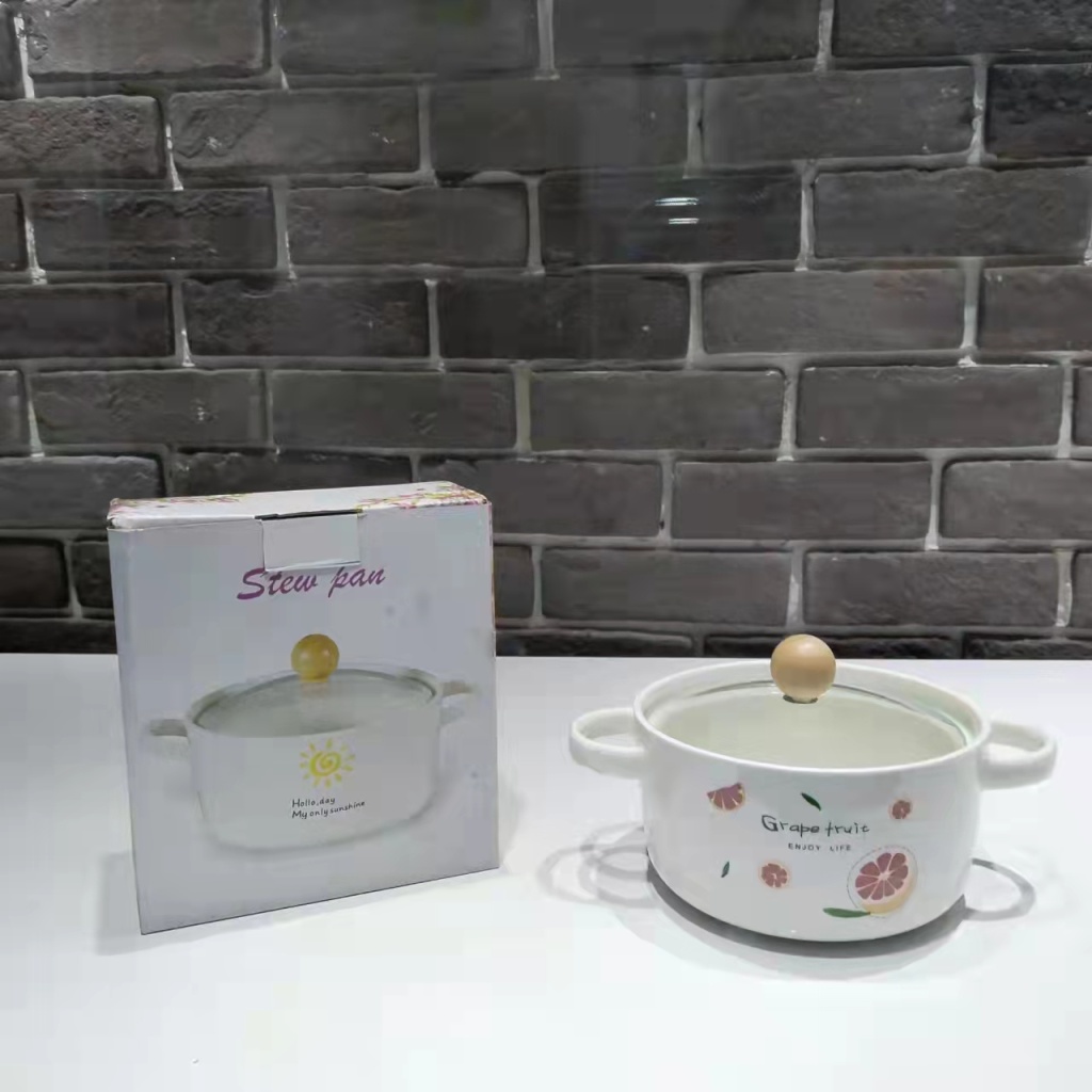 6-Inch Ceramic Soup Pot Single Ceramic Noddle Bowl Glass Cover Color Box Packaging Gift Gift Company Welfare Points Exchange