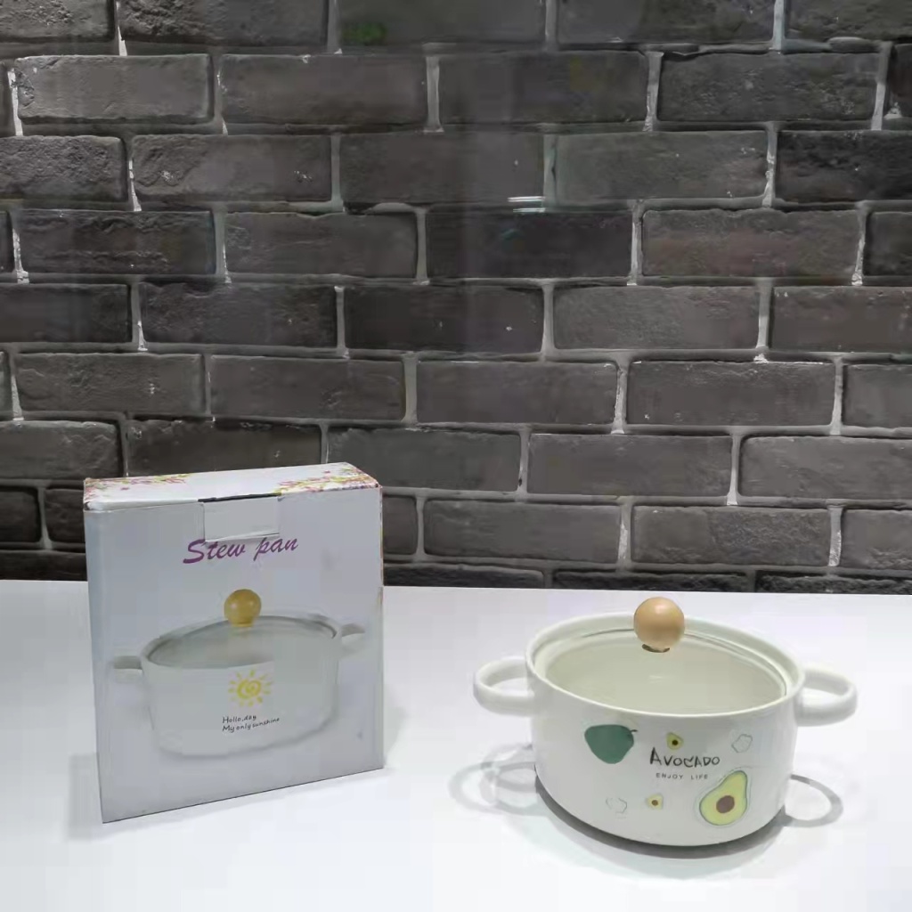 6-Inch Ceramic Soup Pot Single Ceramic Noddle Bowl Glass Cover Color Box Packaging Gift Gift Company Welfare Points Exchange