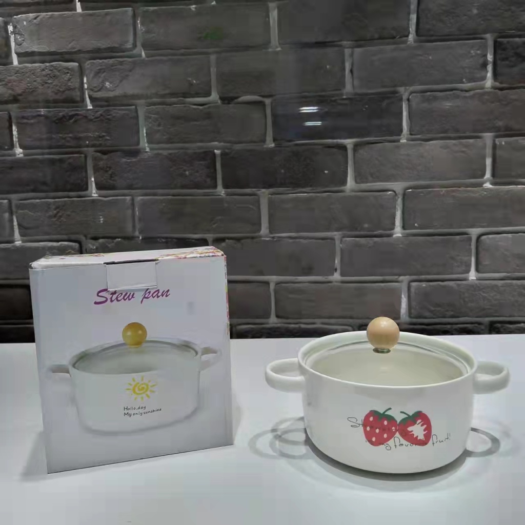 6-Inch Ceramic Soup Pot Single Ceramic Noddle Bowl Glass Cover Color Box Packaging Gift Gift Company Welfare Points Exchange