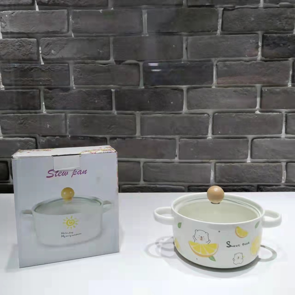 6-Inch Ceramic Soup Pot Single Ceramic Noddle Bowl Glass Cover Color Box Packaging Gift Gift Company Welfare Points Exchange