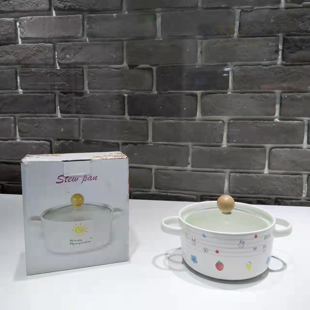 6-Inch Ceramic Soup Pot Single Ceramic Noddle Bowl Glass Cover Color Box Packaging Gift Gift Company Welfare Points Exchange