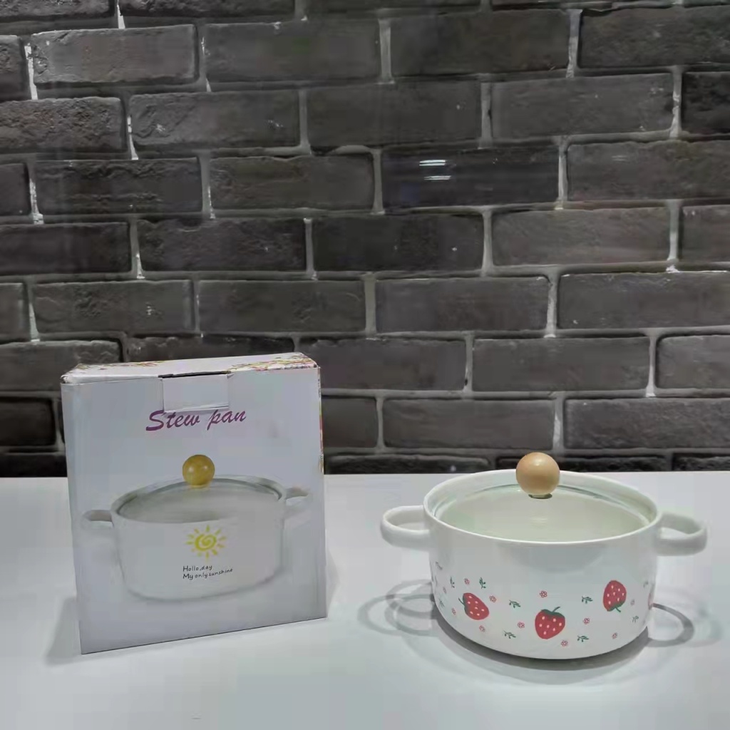 6-Inch Ceramic Soup Pot Single Ceramic Noddle Bowl Glass Cover Color Box Packaging Gift Gift Company Welfare Points Exchange