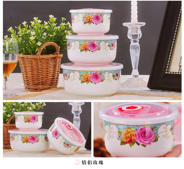 Fresh-Keeping Bowl Three-Piece Set Microwave Lunch Box Fresh-Keeping Box Ceramic Bowl Bento Box Sealed Box Noodle Bowl Fresh-Keeping Bowl Three-Piece Set Microwave Lunch Box Fresh-Keeping Box Ceramic Bowl Bento Box Sealed Box Noodle Bowl