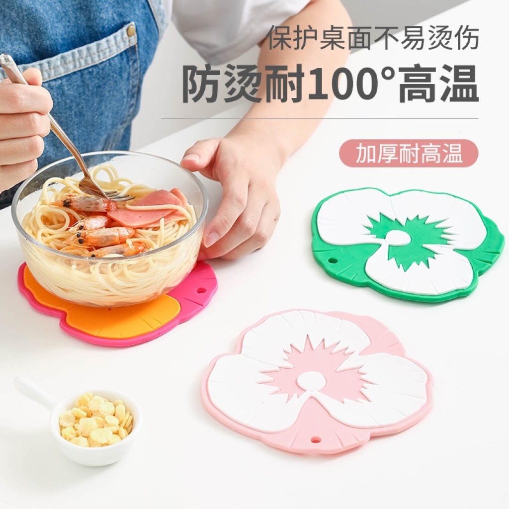 Heat Proof Mat Nordic Soft Silicone Cup Mat Kitchen Supplies Dining Table Cushion Grid Modeling Teacup Mat Creative Bowl Placemat