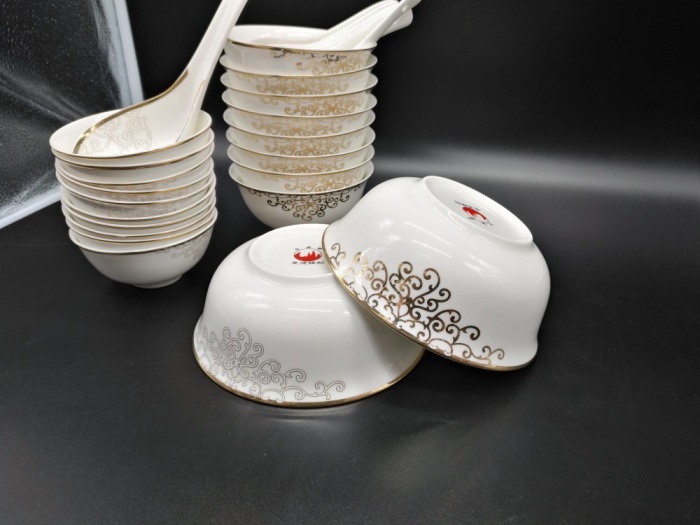Ceramic bowl porcelain bowl bowl in Jingdezhen set bone china tableware ceramic tableware Ceramic bowl porcelain bowl bowl in Jingdezhen set bone china tableware ceramic tableware