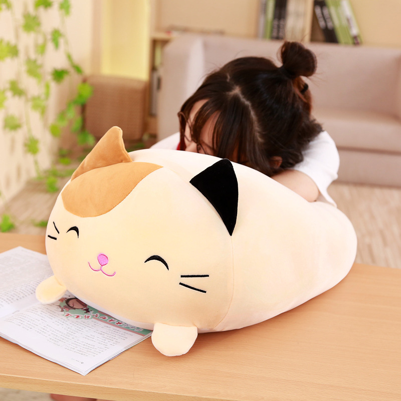Internet Celebrity Cushion down Cotton Strip Afternoon Nap Pillow Frog Shiba Inu Cat Doll Plush Toy Bolster Removable and Washable