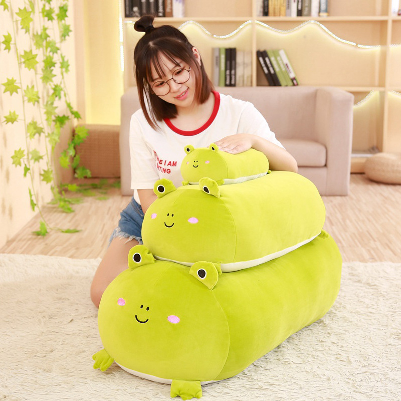 Internet Celebrity Cushion down Cotton Strip Afternoon Nap Pillow Frog Shiba Inu Cat Doll Plush Toy Bolster Removable and Washable