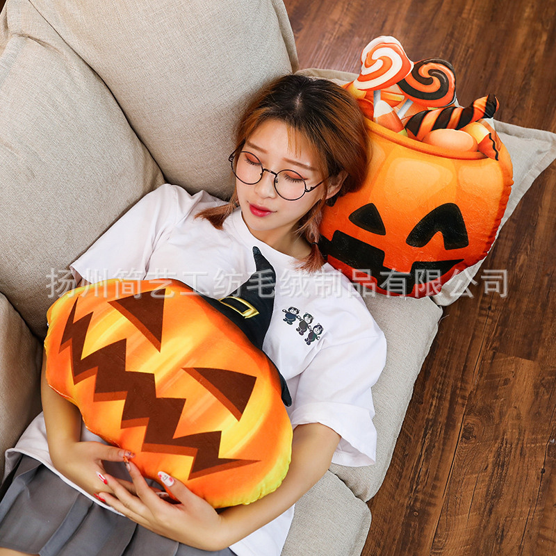 3D Funny Simulation Halloween Pumpkin Bolster Doll Plush Toys Ragdoll Bar Dance Party Event Gift