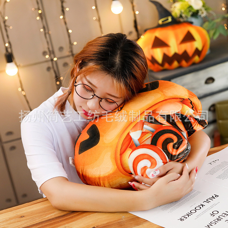 3D Funny Simulation Halloween Pumpkin Bolster Doll Plush Toys Ragdoll Bar Dance Party Event Gift