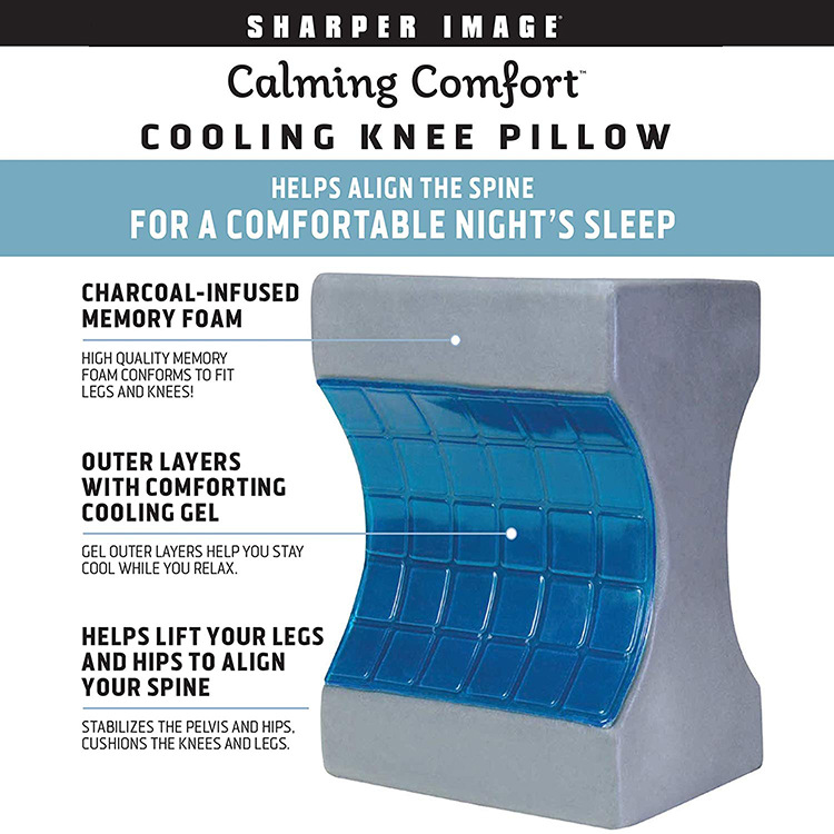Amazon Hot Sale Knee Pillow Double-Sided Gel Memory Sponge I-Shaped Foot Pillow Leg Lock Pillow Knee Bolster