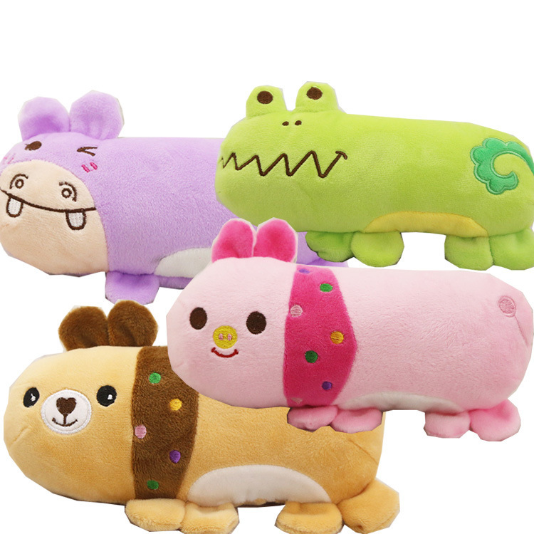 Cartoon Hippo Bear Frog Rabbit Plush Sound Toy Pet Bolster Pet Supplies Dog Toy Cat